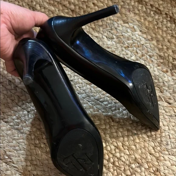 Ralph Lauren Double RL Black Heels Elegant Pointed-Toe Pumps - Picture 10 of 12